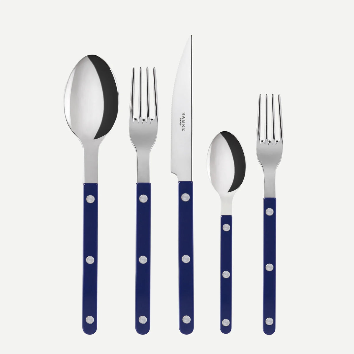 Sabre Bistrot 5 Piece Cutlery Set in Navy Blue