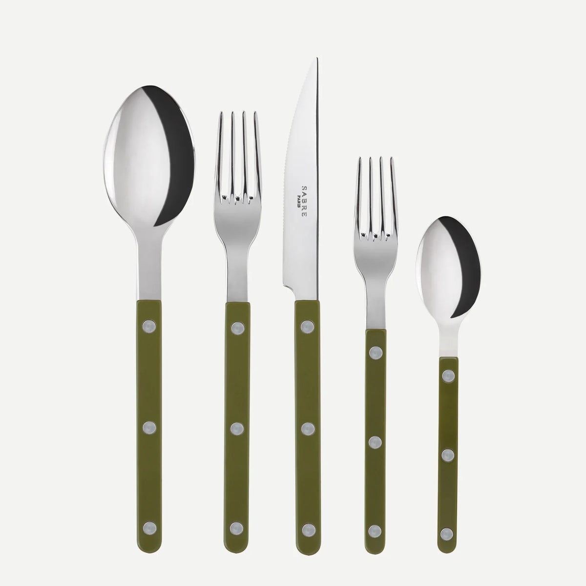 Sabre Bistrot 5 Piece Cutlery Set in Fern Green