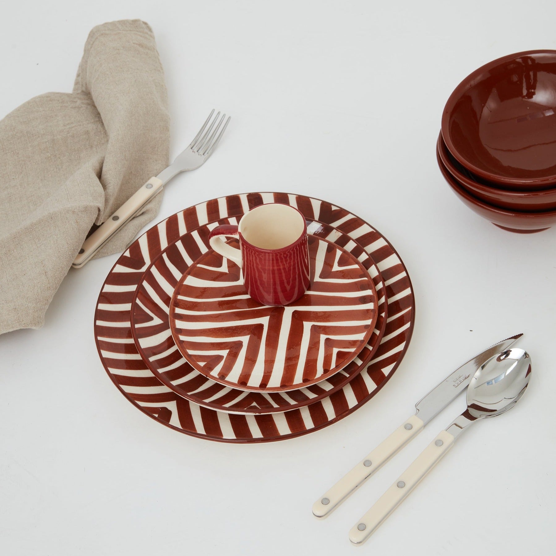 Ceramic glazed plates Brown