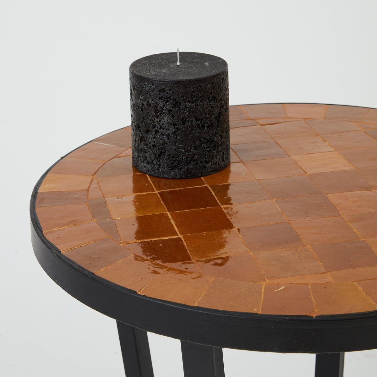 Zellige tiled side table  Burnt Orange