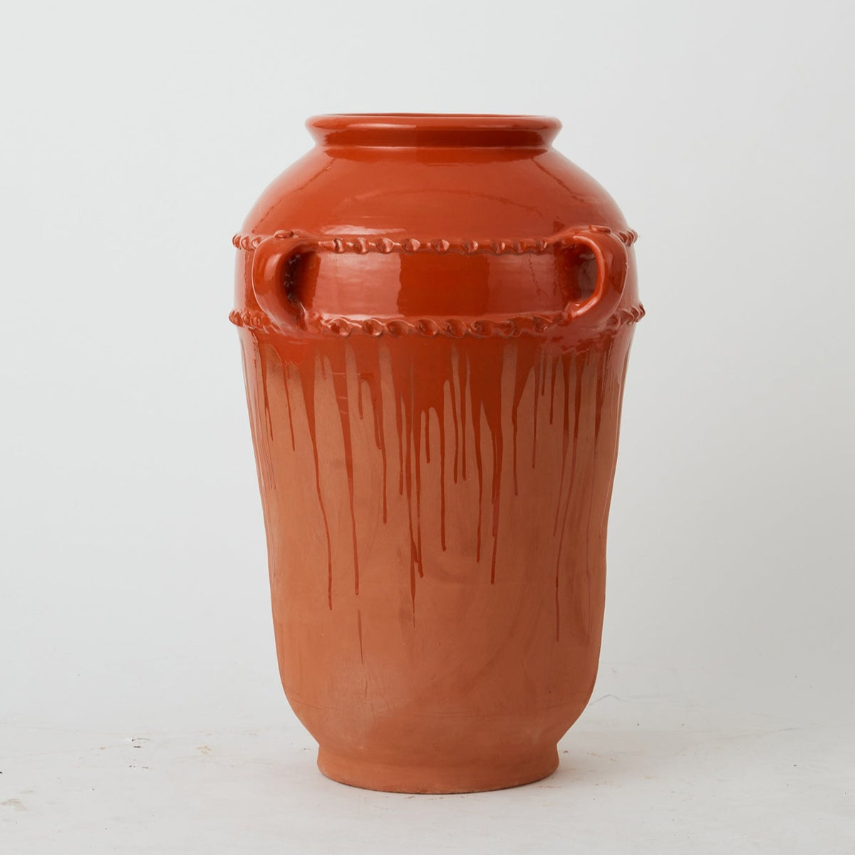 Orange drip glazed Terracotta pot