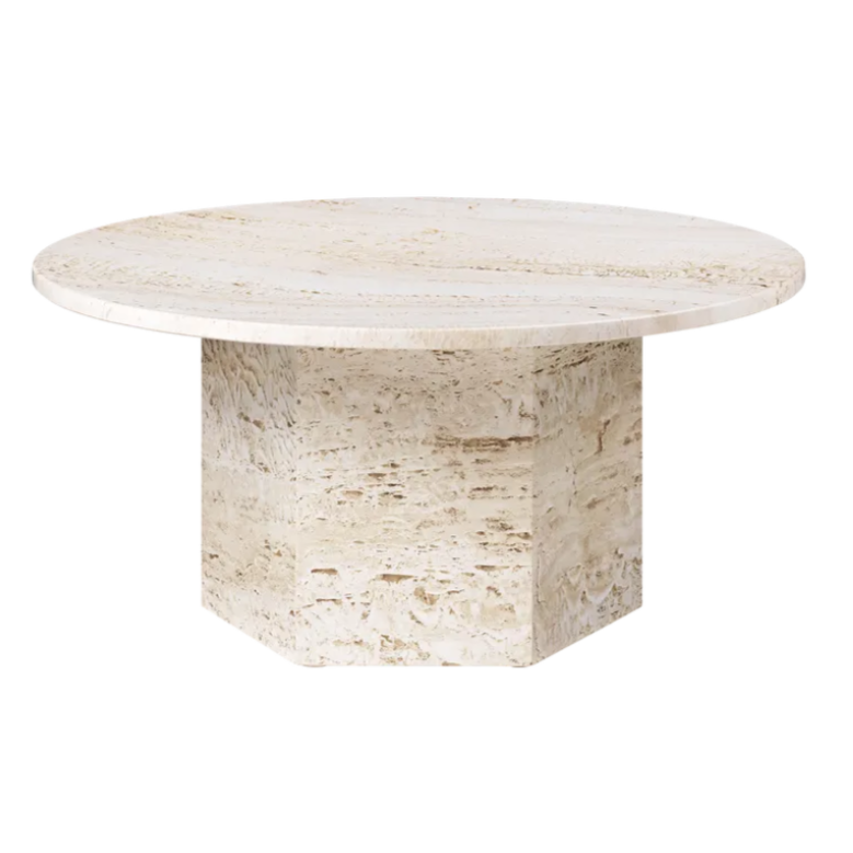 Gubi Epic Coffee Table Travertine Round 800mm Dia