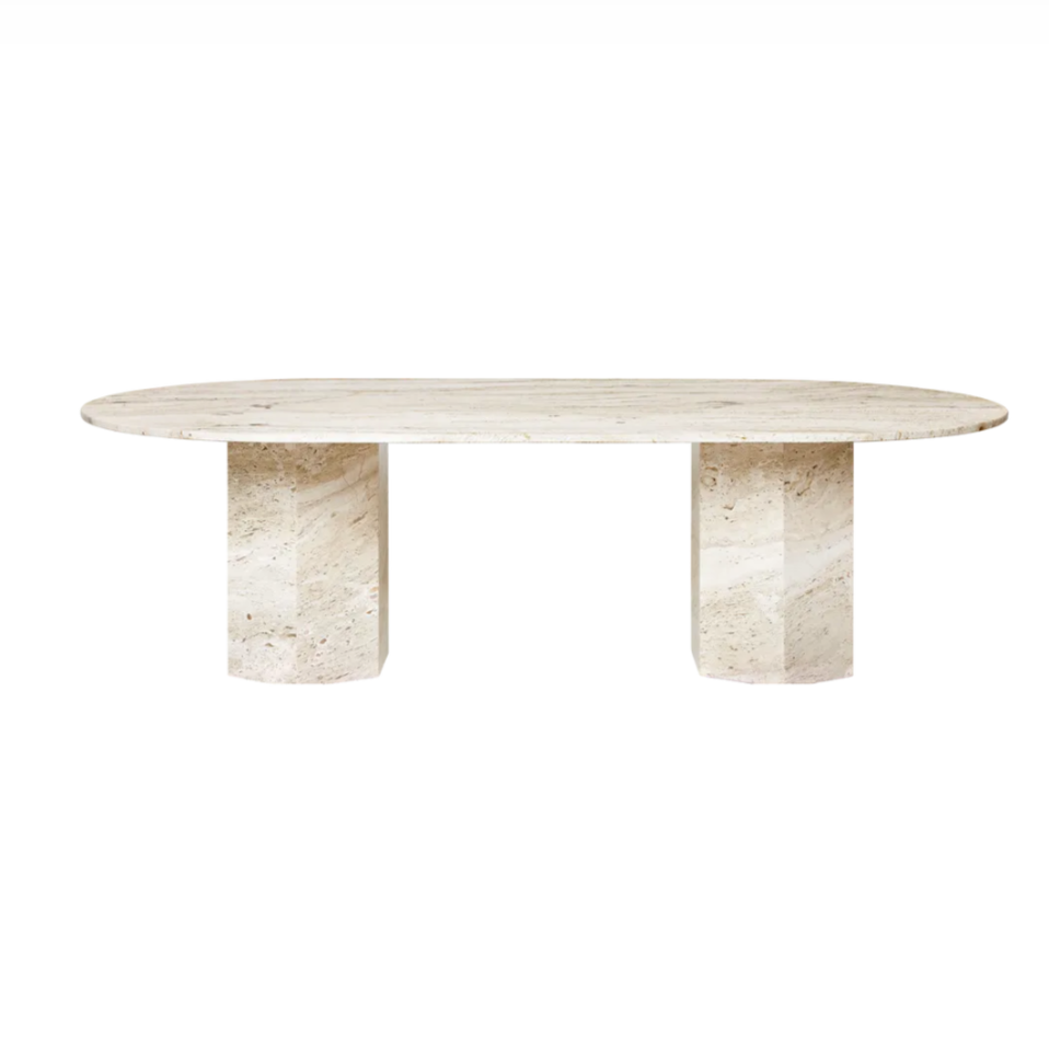 Gubi Epic Dining Table Travertine Elliptical 