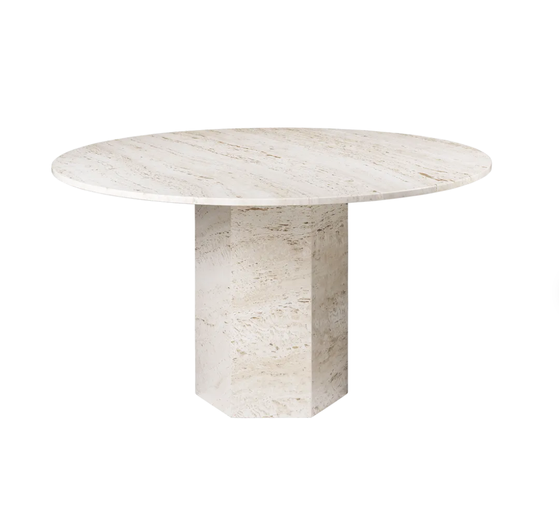 Gubi Epic Dining Table Travertine Round 1300mm