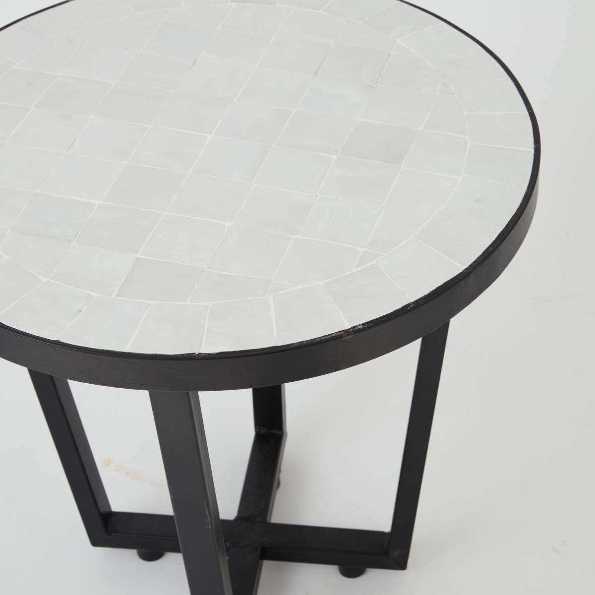 Zellige tiled side table White