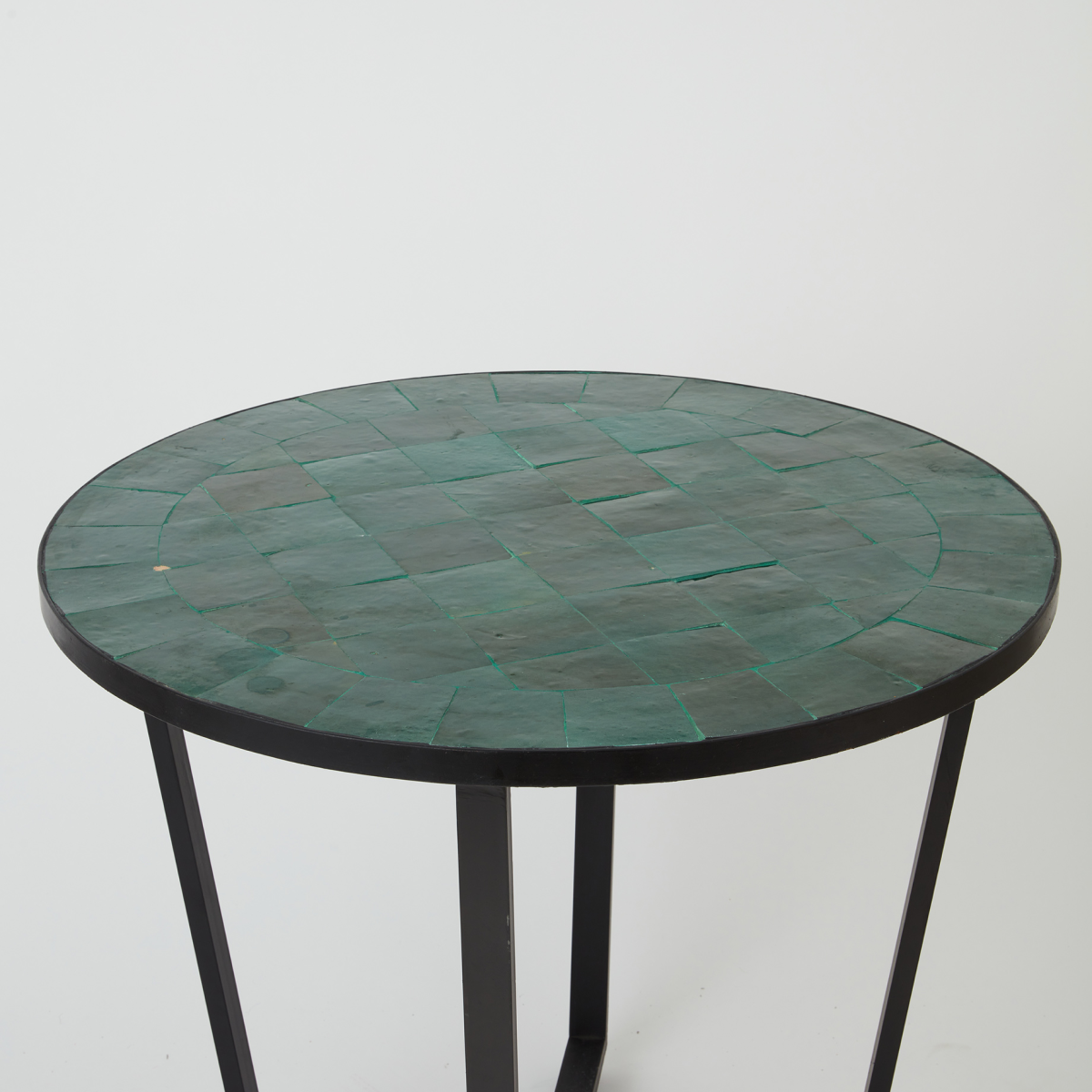 Zellige tiled side table Green