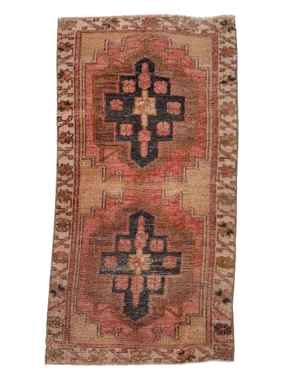 Vintage Turkish Yastik Rug 60 x 110