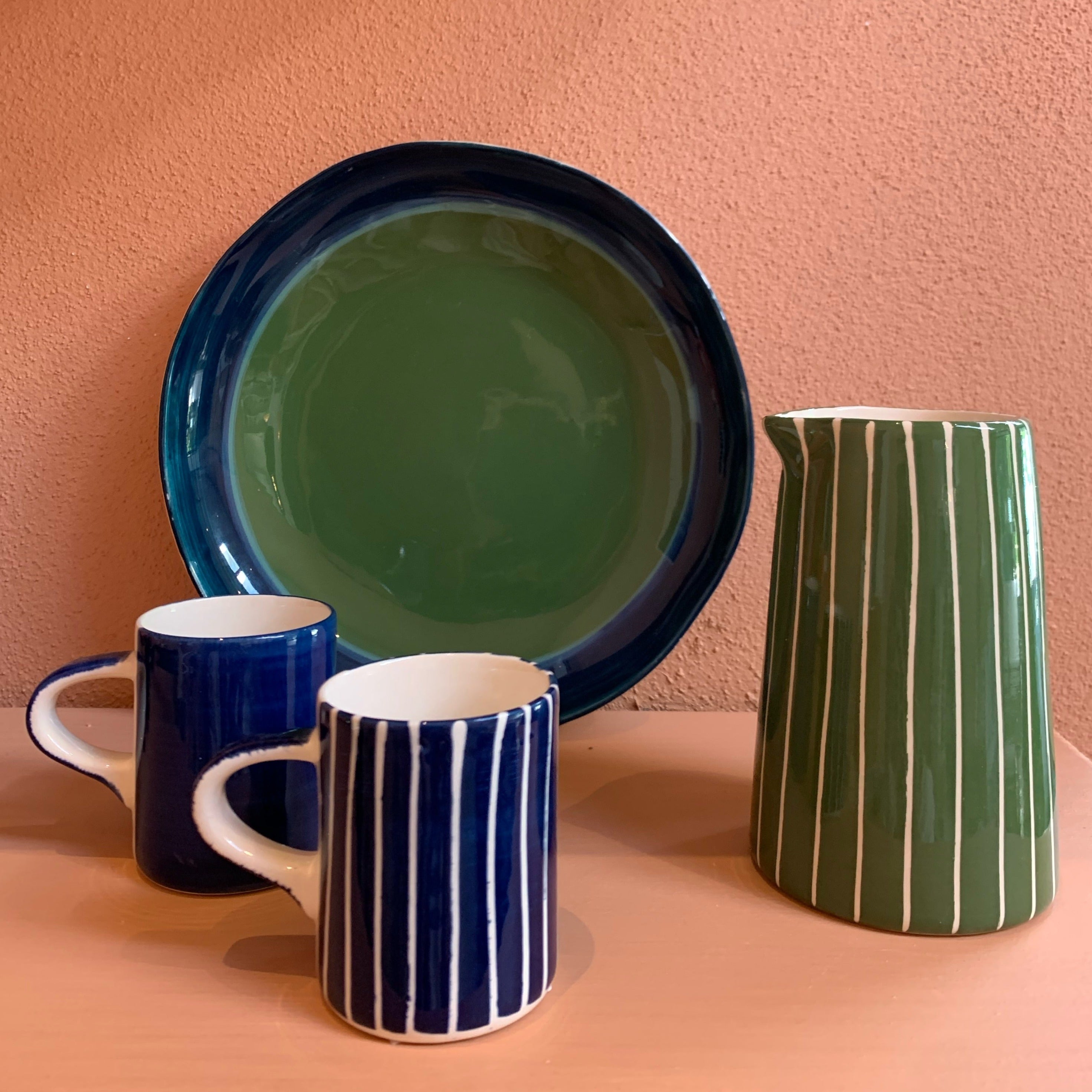 Musango ceramic blue and moss green