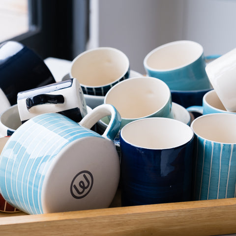 Musango Mug, Sgraffito, Blue