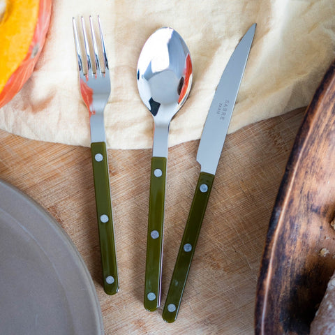 Sabre Bistrot 5 Piece Cutlery Set in Fern Green