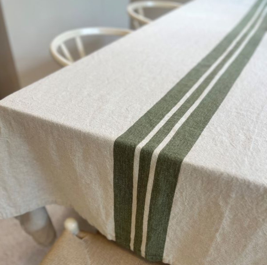 Tablecloth Olive stripe