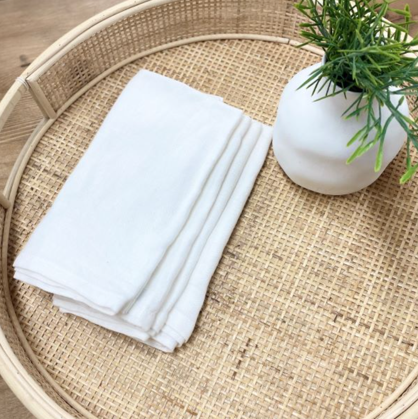 Napkin set/6 White linen