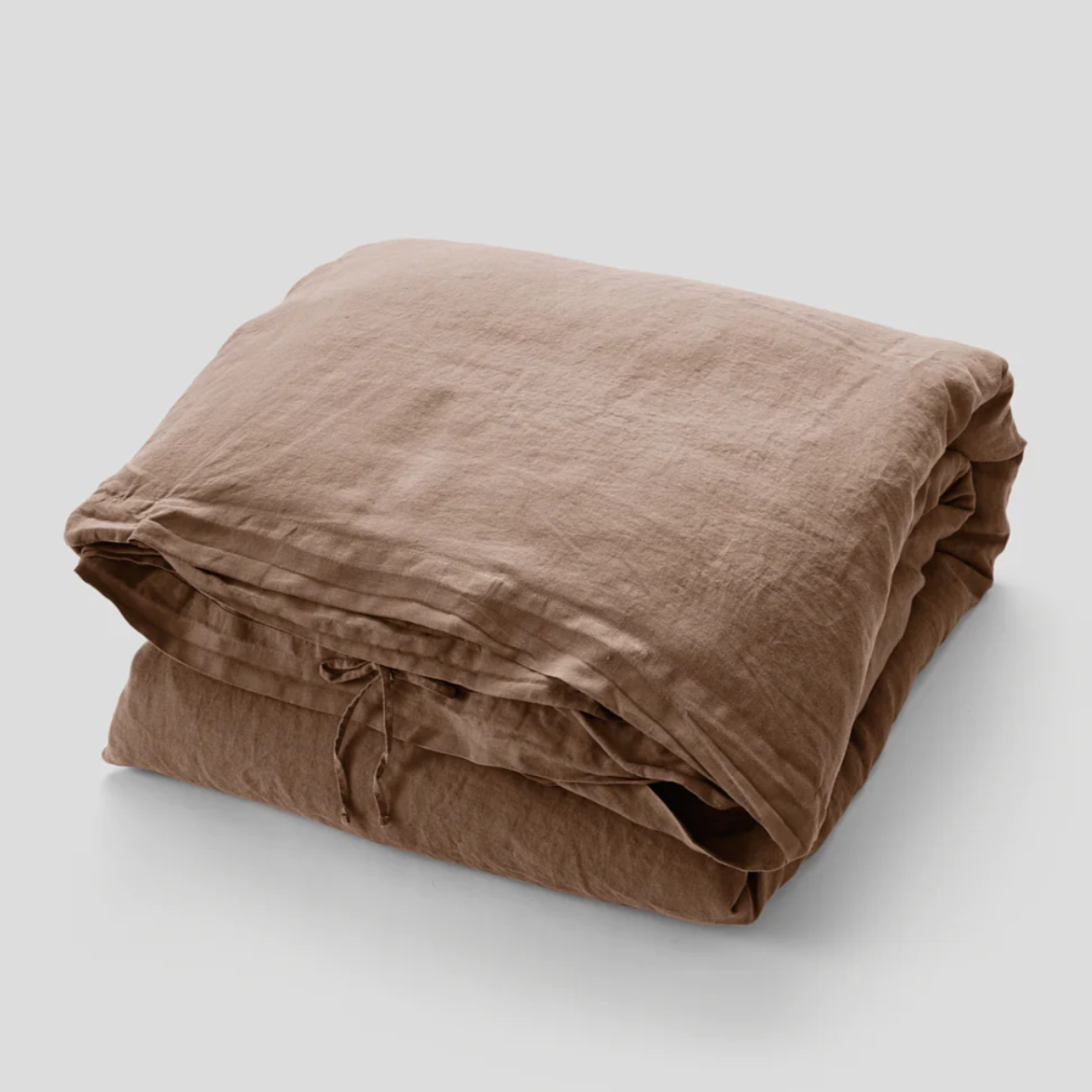 100% Linen Duvet Cover in Chestnut