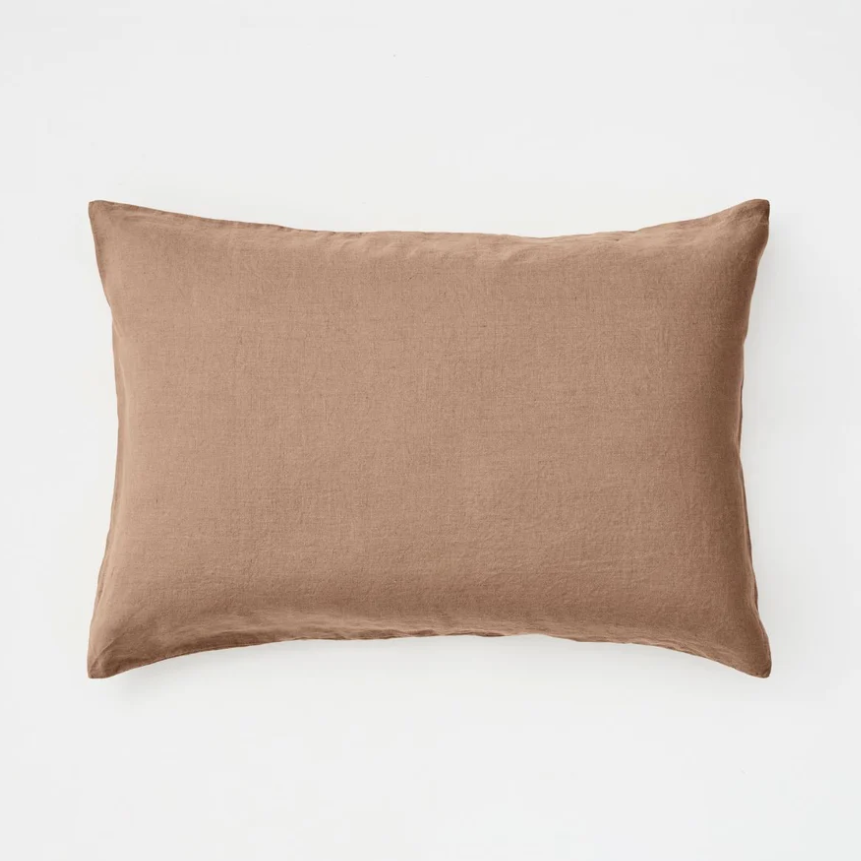 100% Linen Pillowslip Set in Chestnut