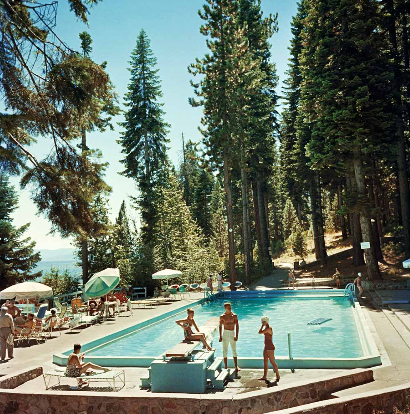 Pool At Lake Tahoe Print by Slim Aarons