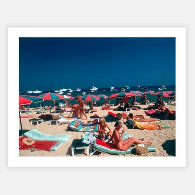 Beach At St. Tropez Print by Slim Aarons