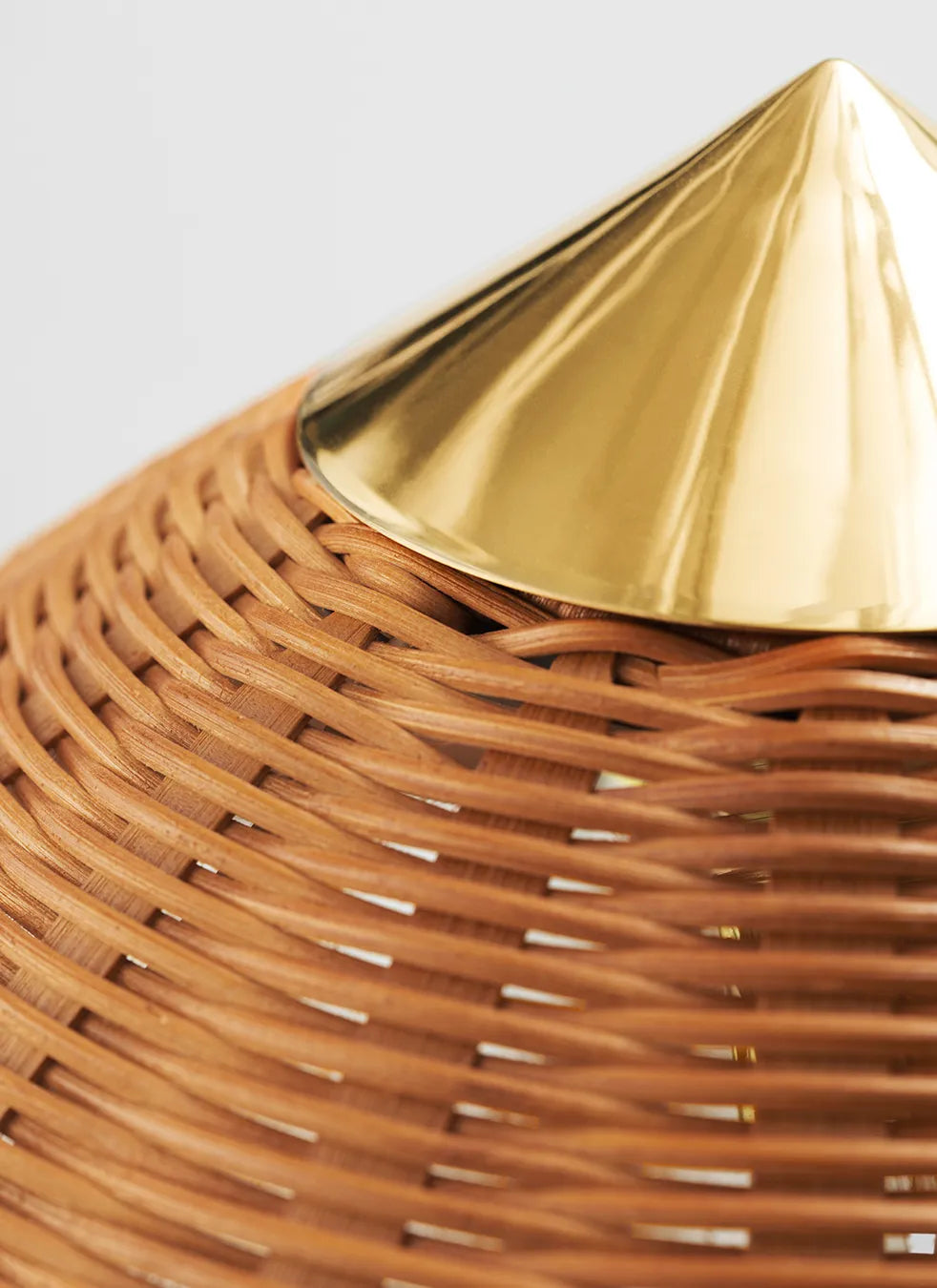 9602 Floor Lamp Brass Base Wicker Willow GUBI Bodhi Living