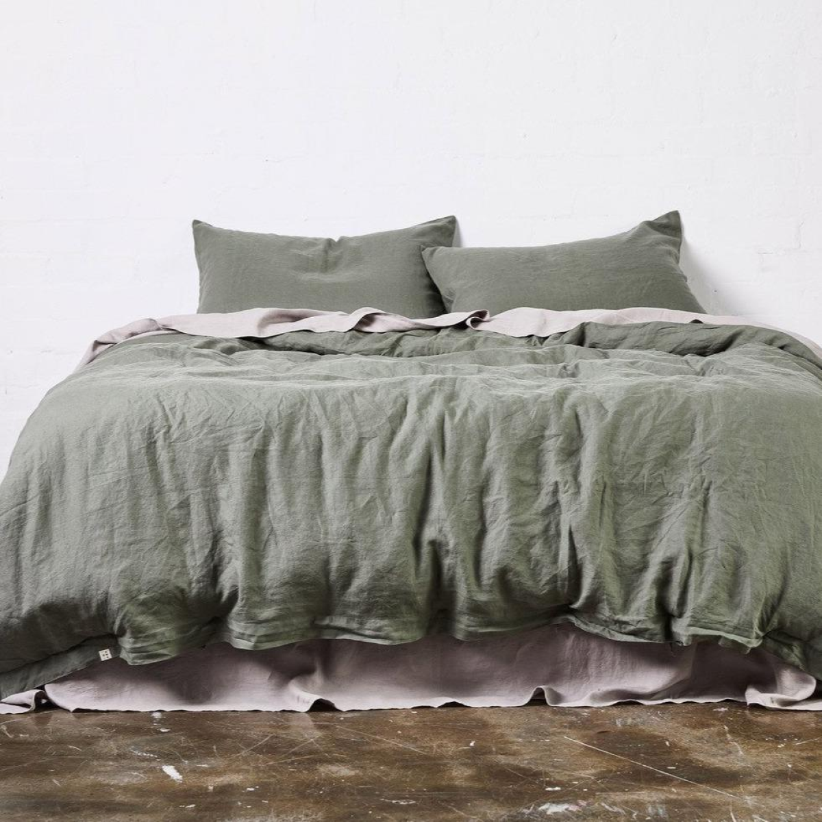 100% Linen Duvet Cover in Khaki