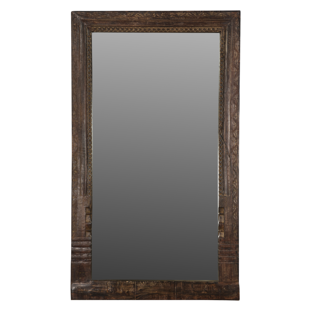 Carved Dark Brown Mirror