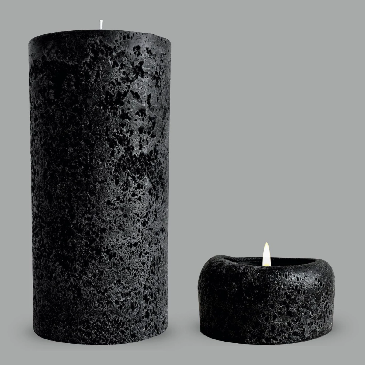 Textured Black Candle Medium