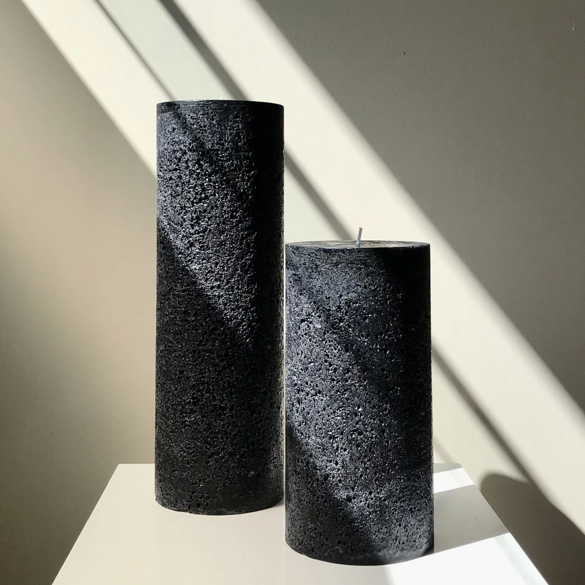 Textured Black Candle Large