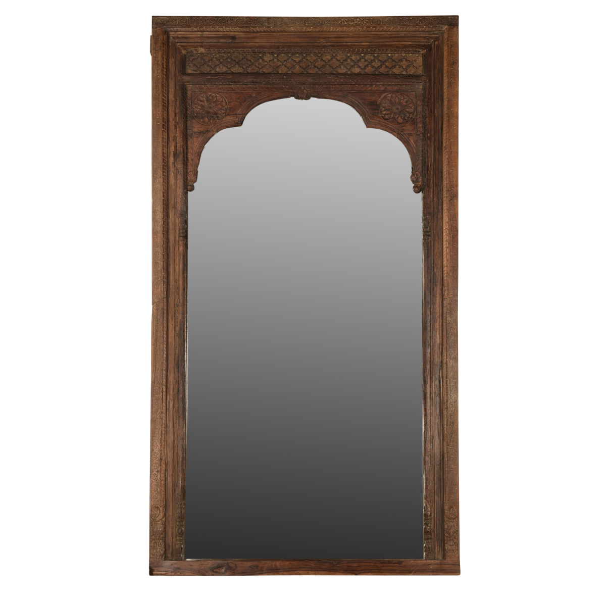 Indian Carved Timber Archway Mirror