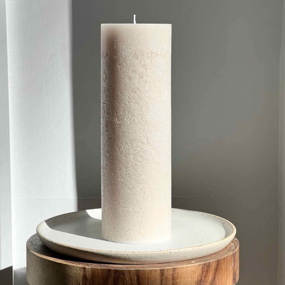 Textured Sandstone Candle Large