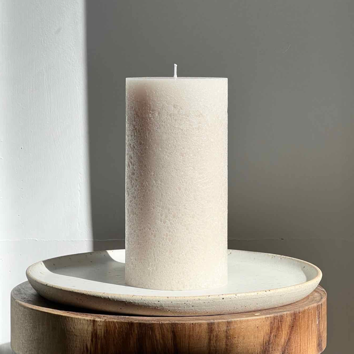 Textured Sandstone Candle Medium