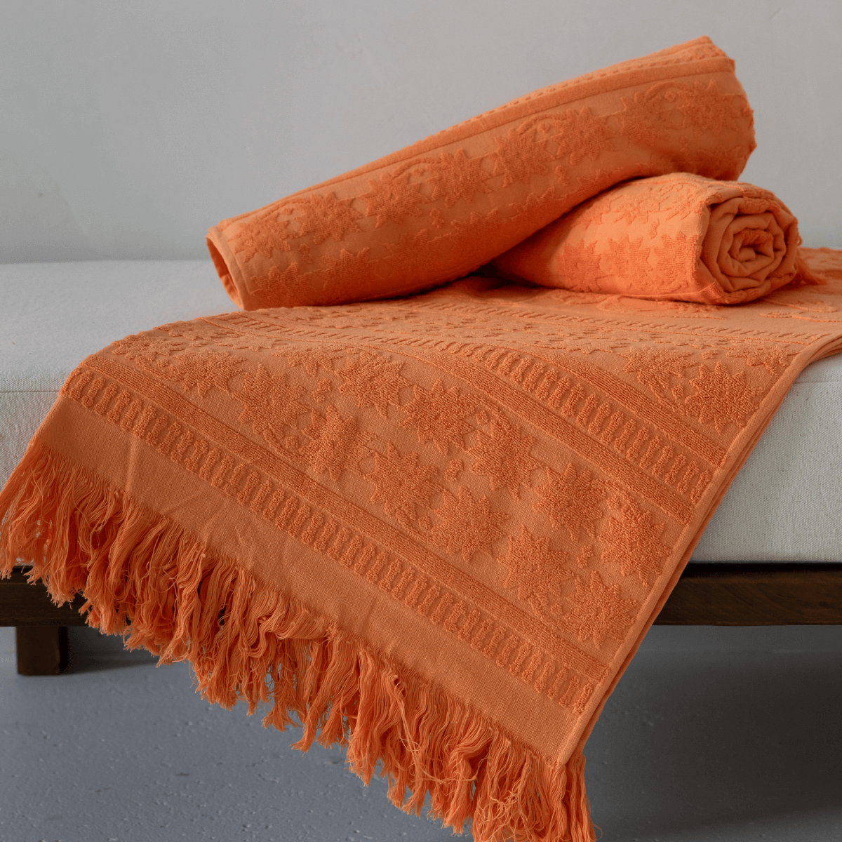 Moroccan Bath Towel - Tangerine