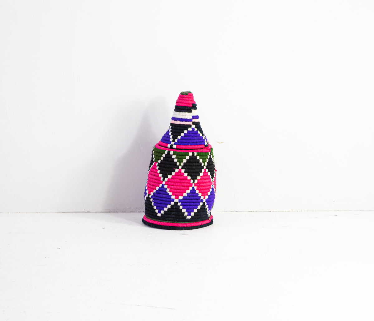 Moroccan Woven Basket - Magenta