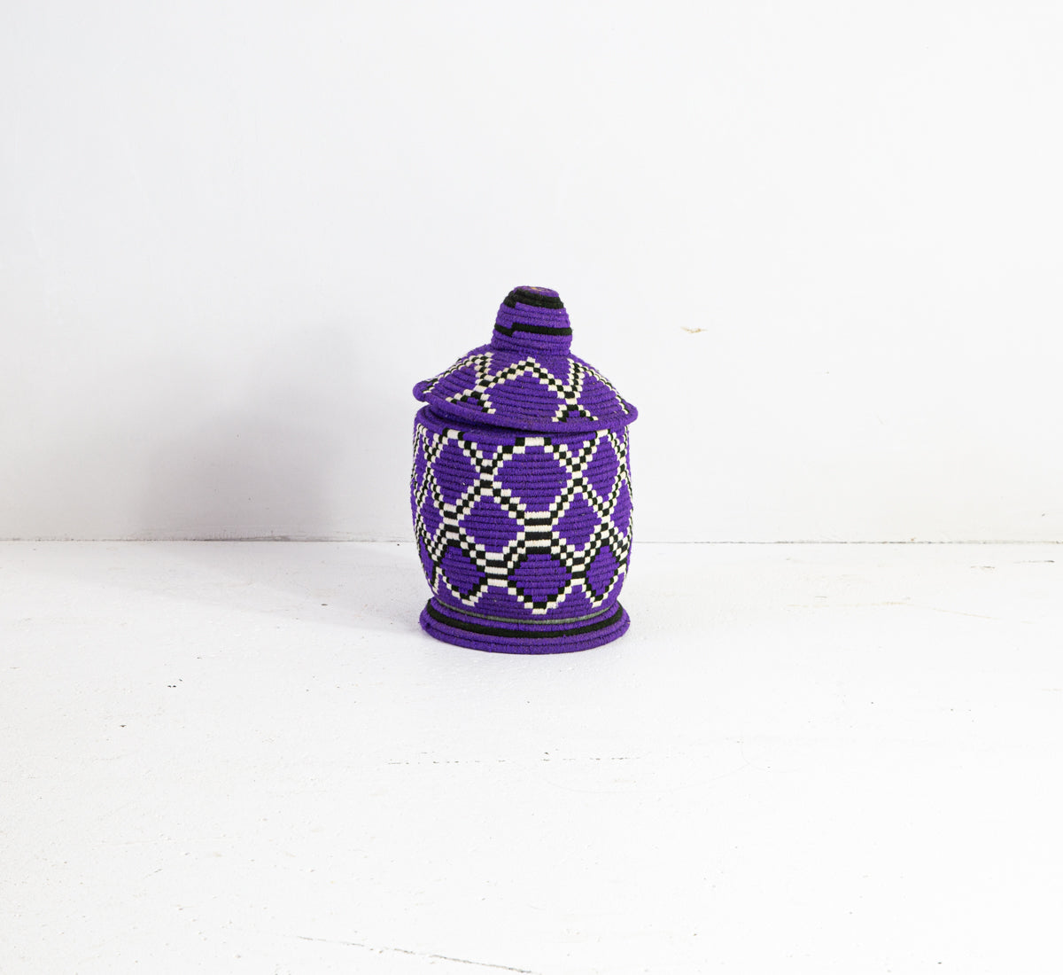 Moroccan Woven Basket Purple