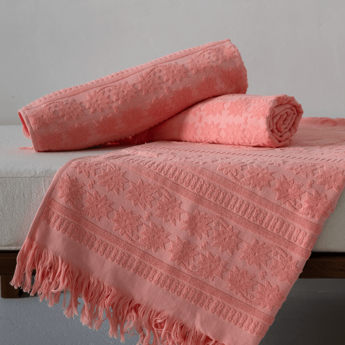 Moroccan Bath Towel - Peach